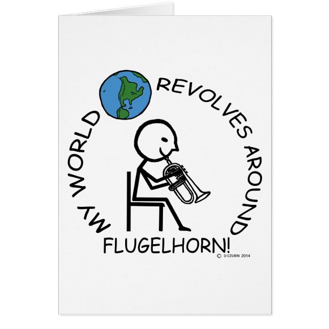 Flugelhorn - World Revolves runt Hälsningskort (Framsidan)