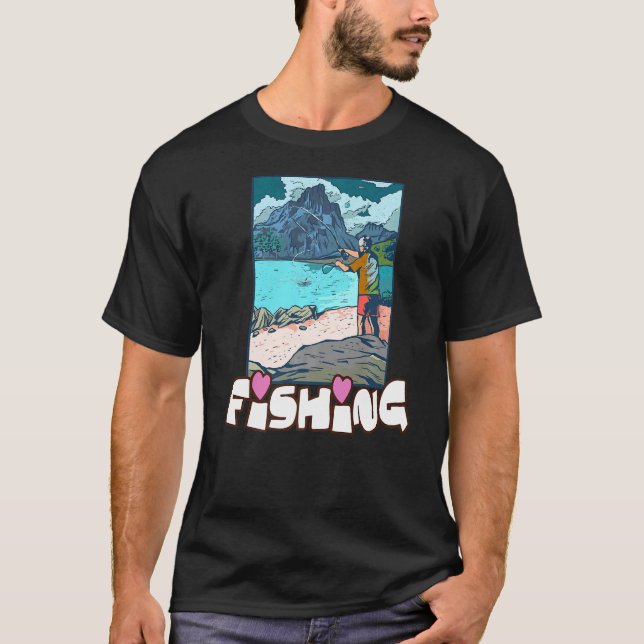 Flugfiskande Fiskare T Shirt (Framsida)