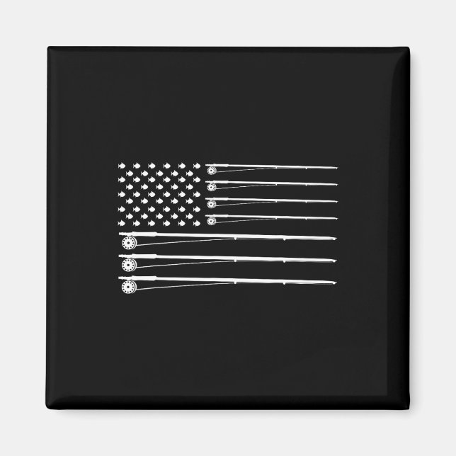 Flugfiske Amerikansk Flagga  Magnet (Framsidan)