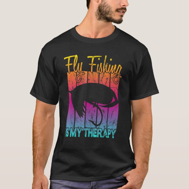 Flugfiske är min terapi t shirt (Framsida)
