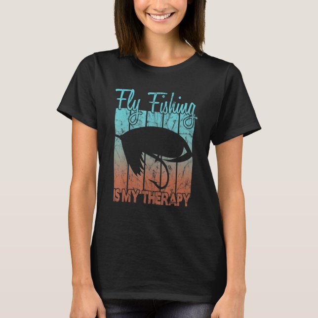 Flugfiske är min terapi t shirt (Framsida)