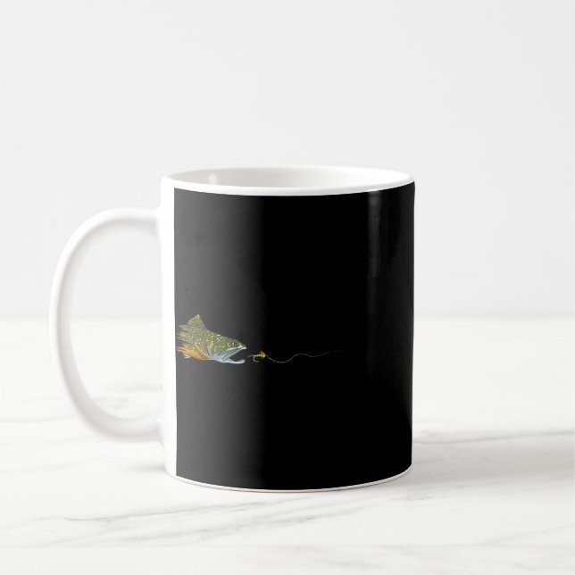 Flugfiske Bäckröding Torr Fluga Knutna Fiskare  Kaffemugg (Vänster)