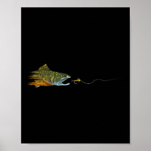 Flugfiske Bäckröding Torr Fluga Knutna Fiskare Poster