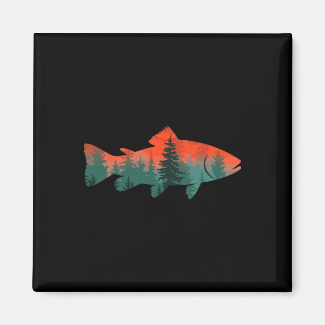 Flugfiske Fiskare Natur  Magnet (Framsidan)