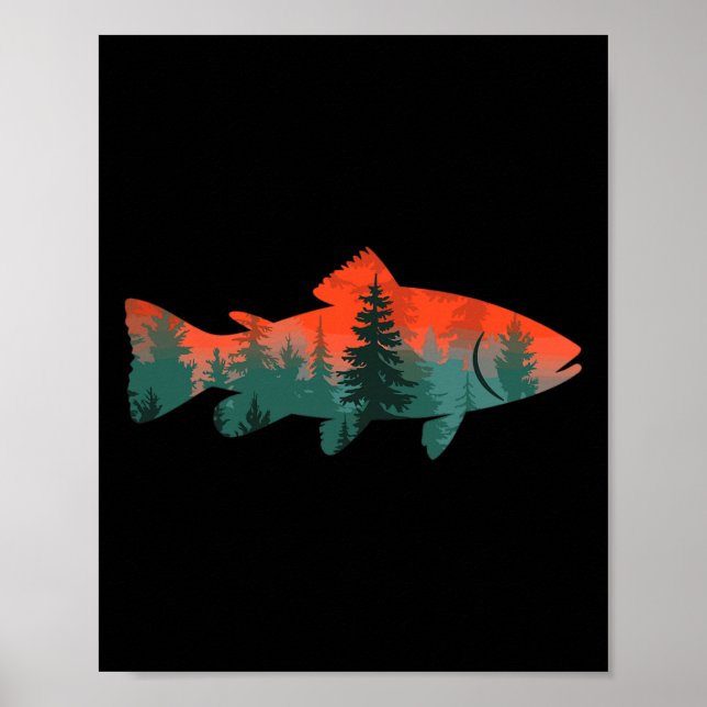 Flugfiske Fiskare Natur  Poster (Framsidan)