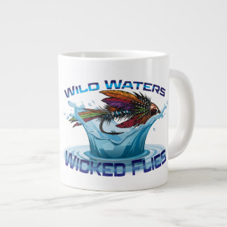 Flugfiske illustration Vilda vatten, onda flugor Jumbo Mugg