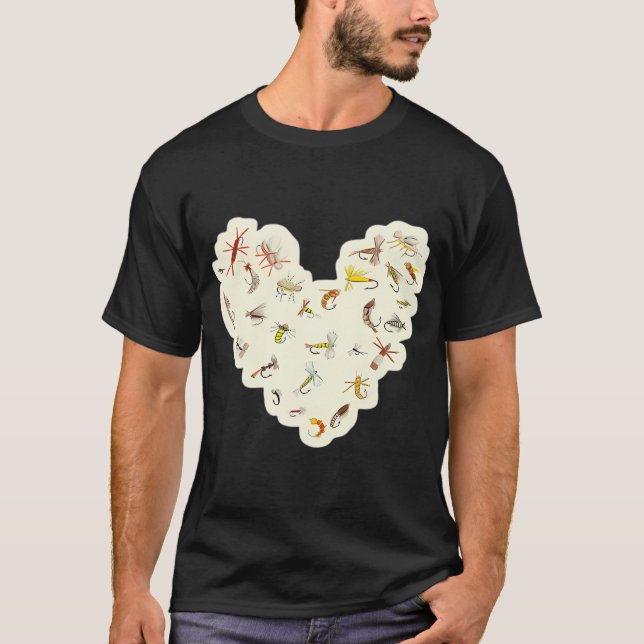 Flugfiske Kärlek T Shirt (Framsida)