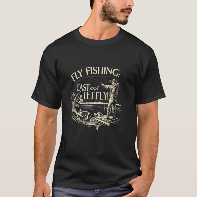 Flugfiske Kast och Släpp T Shirt (Framsida)