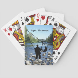 Flugfiske med fiskare i bäck Personalisera Casinokort