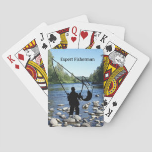 Flugfiske med fiskare i bäck Personalisera Casinokort