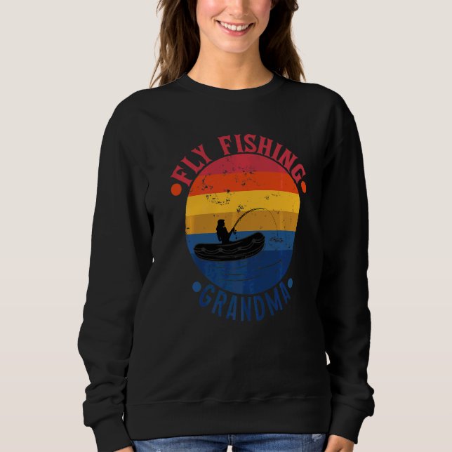 Flugfiske Mormor  Fiskare Mamma T Shirt (Framsida)