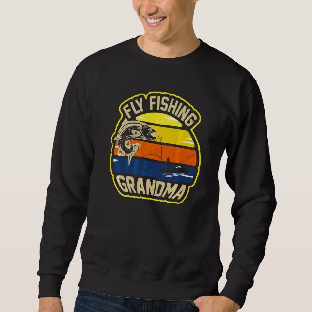 Flugfiske Mormor Fisker Mamma 3 Lång Ärmad Tröja (Framsida)