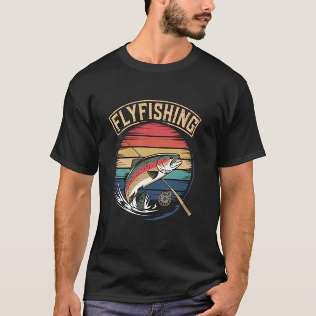 Flugfiske Öring Angler Fiskare T Shirt (Framsida)