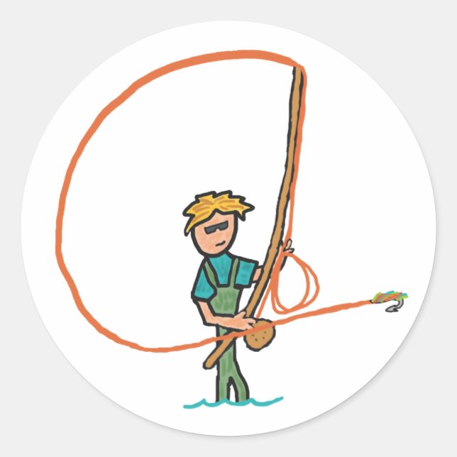 Flugfiske Runt Klistermärke (Framsida)