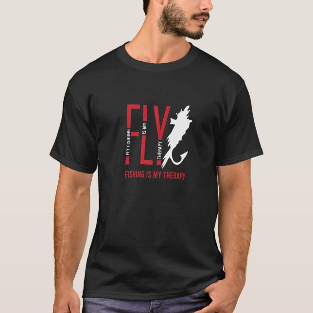 Flugfiske som terapi natur  Anglare T Shirt (Framsida)
