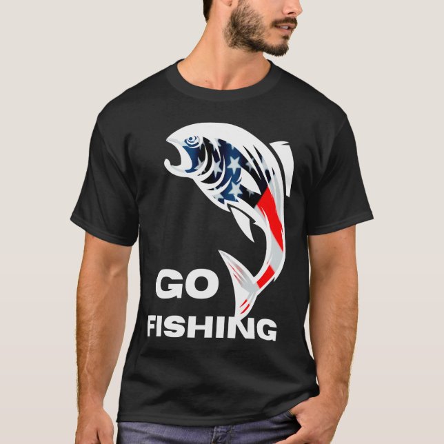 Flugfiske USA v2 T Shirt (Framsida)