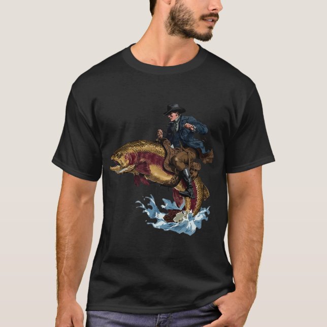 Flugfiske vid solnedgång t shirt (Framsida)
