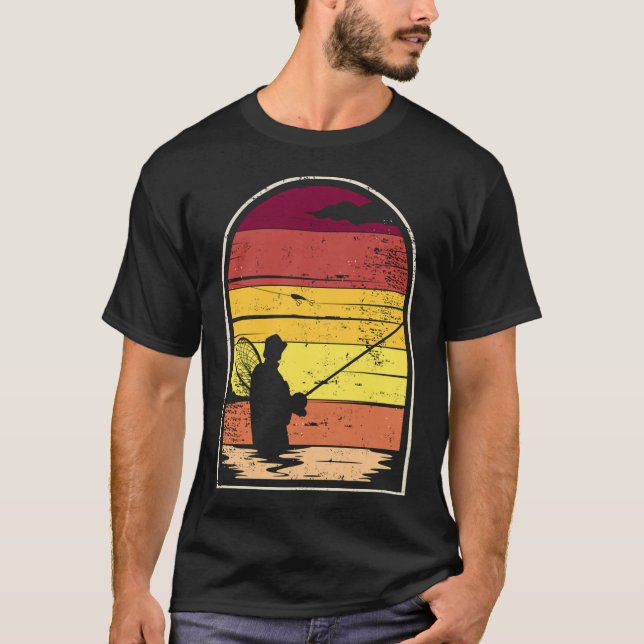 Flugfiske vid solnedgång t shirt (Framsida)