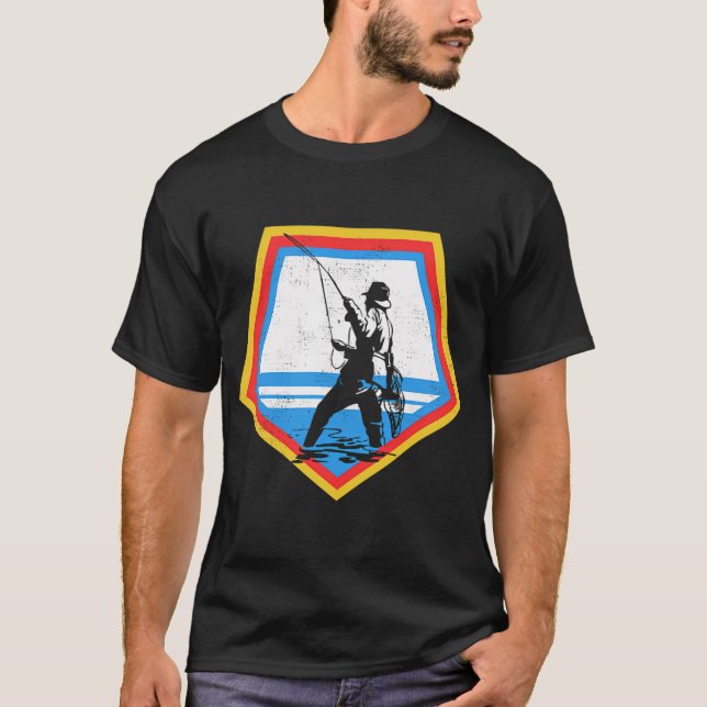 Flugfiske vid solnedgång t shirt (Framsida)