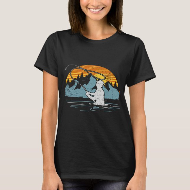 Flugfiske vid solnedgång t shirt (Framsida)