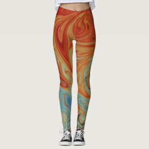 Fluid abstrakt mönster leggings