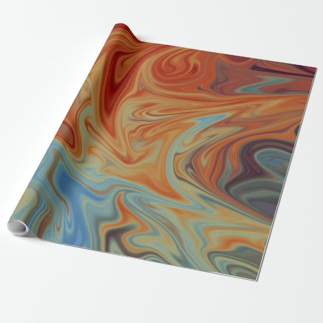 Fluid abstrakt mönster presentpapper (Utrullad)