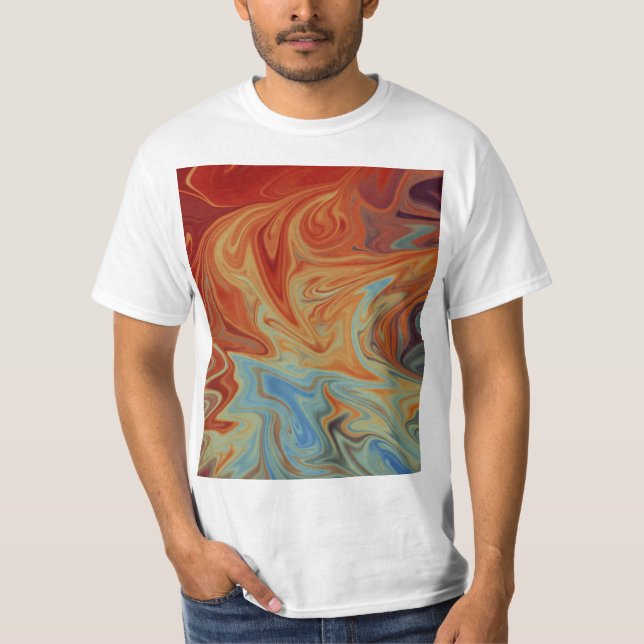 Fluid abstrakt mönster t shirt (Framsida)