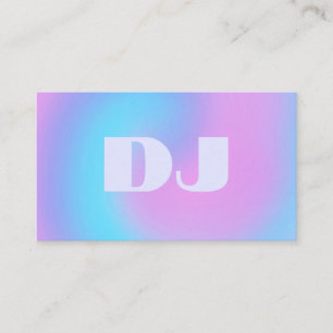 Fluid Art Pastel Lilac Light Blue Neon DJ Visitkort