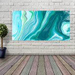 Fluid Blue och Turcos Digital Art Canvastryck<br><div class="desc">Vackra färgader i vatten blåser och grönt marmor konst.</div>
