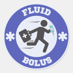 Fluid Bolus Sticker Runt Klistermärke