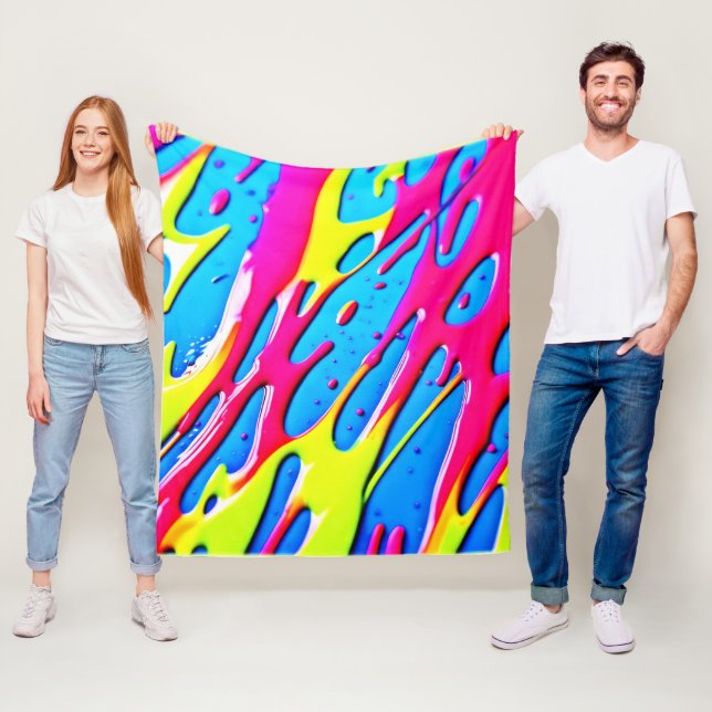 Fluid Färg: Ett mästerverk för Abstrakt av drivmed Fleecefilt (På plats)