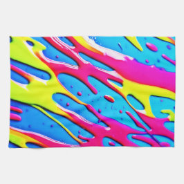 Fluid Färg: Ett mästerverk för Abstrakt av drivmed Kökshandduk