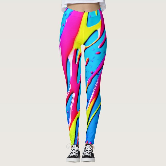 Fluid Färg: Ett mästerverk för Abstrakt av drivmed Leggings (Framsida)