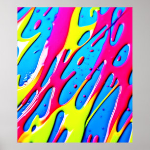 Fluid Färg: Ett mästerverk för Abstrakt av drivmed Poster