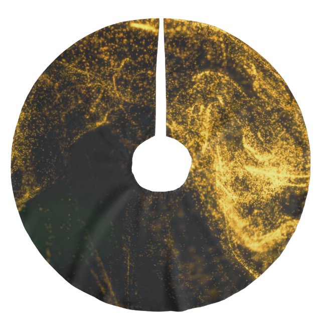 Fluid Guld: Abstrakt Beauty Julgransmatta Borstad Polyester (Framsidan)