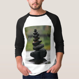 "Fluid Harmony: The Art of Stone Balancing on Wate T Shirt