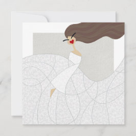 Fluid Ivory Muse Fashion Art Card Inbjudningar