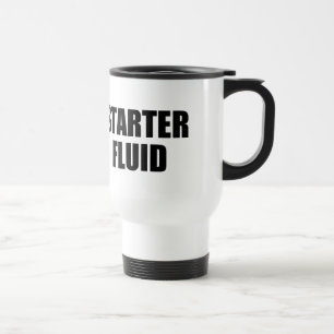 Fluid kaffecitationstecken för startknapp resemugg