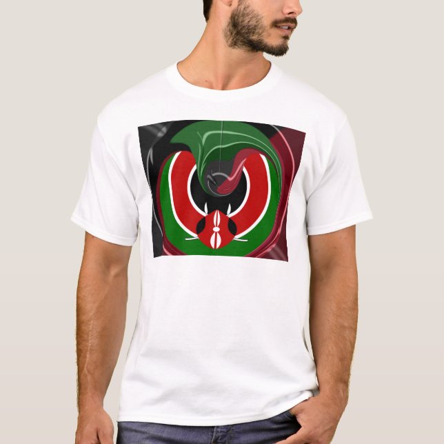 Fluid Kenya Flagga Hakuna Matata T-shirt (Framsida)