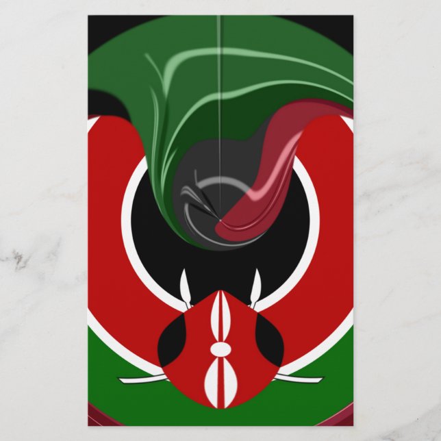 Fluid Kenyan-Flagga: Modern design (Framsida)