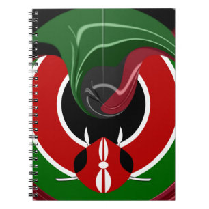 Fluid Kenyan-Flagga: Modern design Anteckningsbok