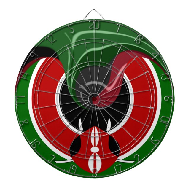 Fluid Kenyan-Flagga: Modern design Darttavla (Framsidan)