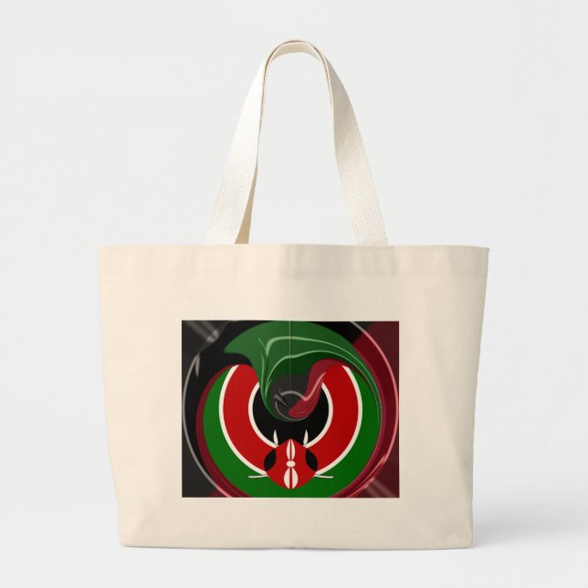 Fluid Kenyan-Flagga: Modern design Jumbo Tygkasse (Framsidan)