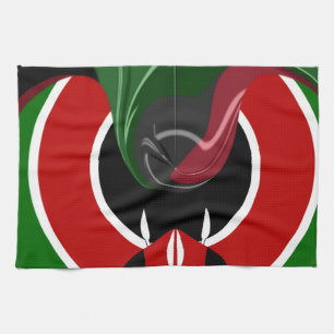 Fluid Kenyan-Flagga: Modern design Kökshandduk