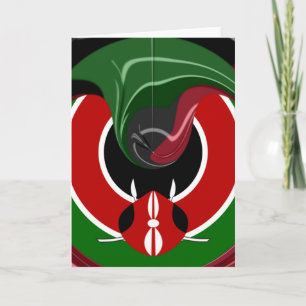 Fluid Kenyan-Flagga: Modern design Kort
