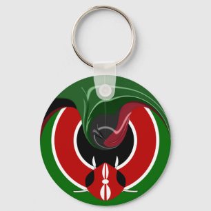 Fluid Kenyan-Flagga: Modern design Nyckelring