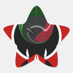 Fluid Kenyan-Flagga: Modern design Stjärnformat Klistermärke
