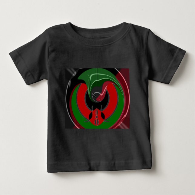 Fluid Kenyan-Flagga: Modern design Tee Shirt (Framsida)