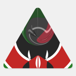 Fluid Kenyan-Flagga: Modern design Triangelformat Klistermärke
