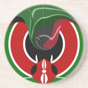 Fluid Kenyan-Flagga: Modern design Underlägg Sandsten